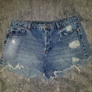 Distressed Jean Shorts